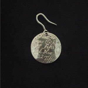 #11 Tiffany & Co. 925 Sterling Silver Wavy “Notes” Round Disc Single Earring